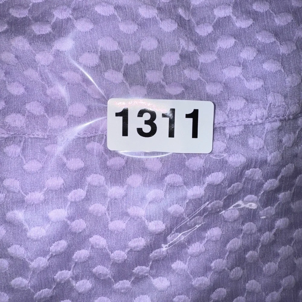 Banana Republic Petite Small Lilac Textured Blouse Square Neck Long Sleeve SP - Picture 9 of 9